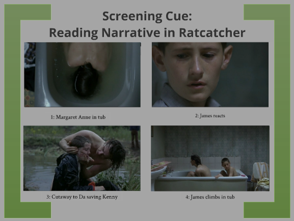 Figure 6: Prezi slide of film screening cues for Ratcatcher, Spring 2013)