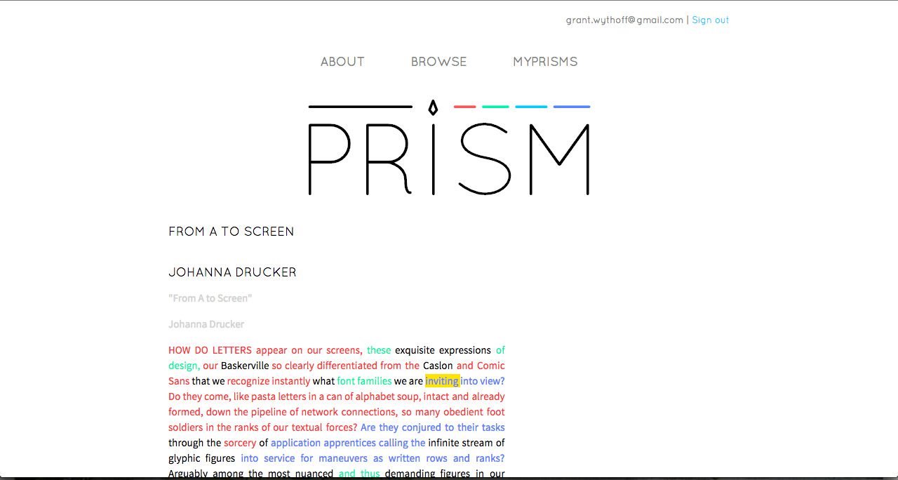 Figure 3: Prism, designed by University of Virginia Scholars’ Lab